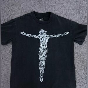 Men's Black Graphic Tee with Unique Design